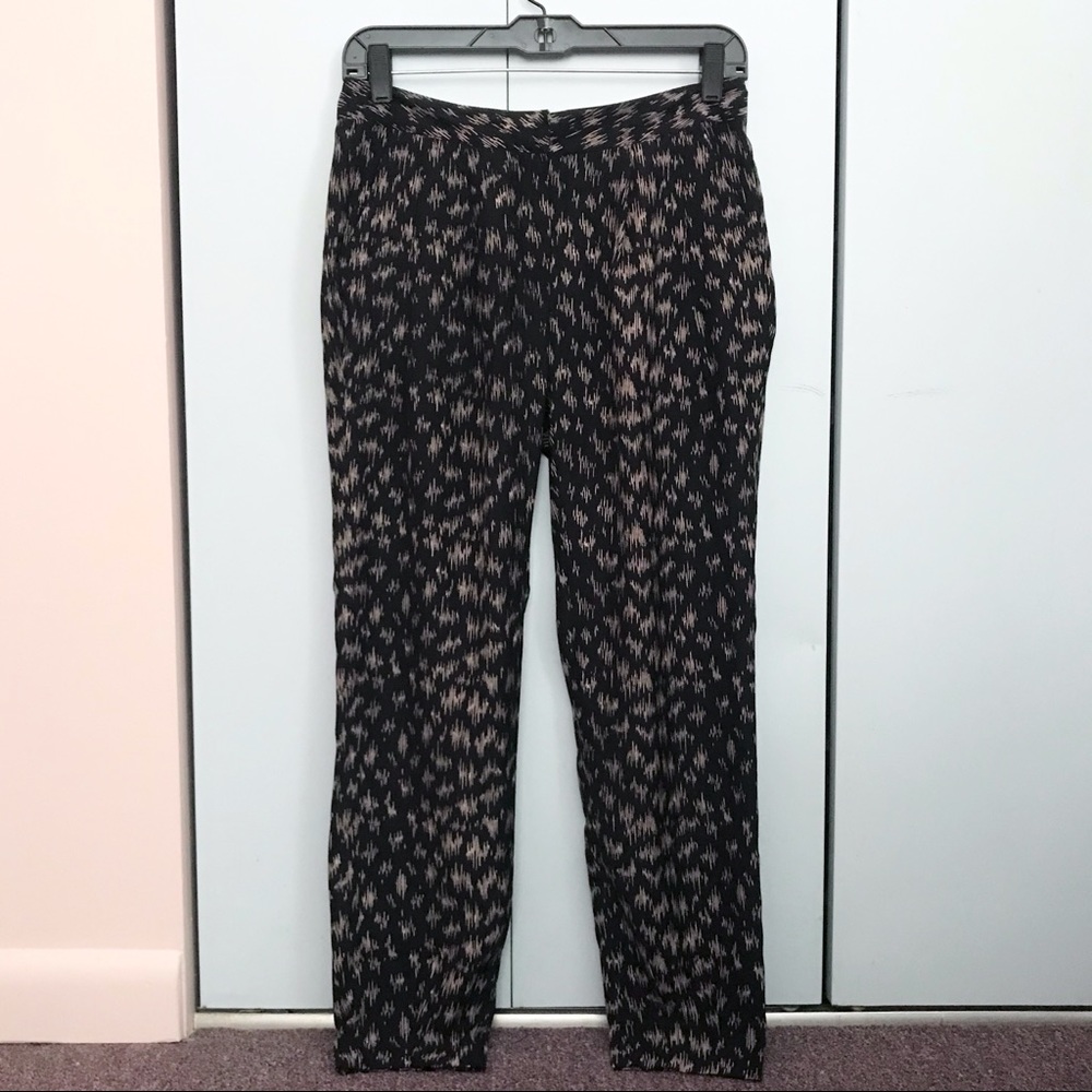 UO Silence + Noise Black Etch Patten Pegged Pants